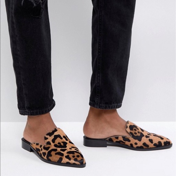 ASOS Shoes - ASOS Leopard Leather Slides